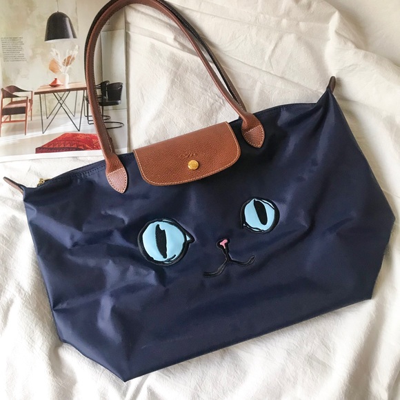 LAST1️⃣ Longchamp Le Pliage Miaou Tote Large Navy LAST1️⃣ Longchamp Le Pliage Miaou Tote Large Navy